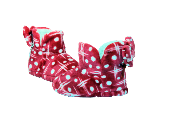 Children's slippers with a bow 28-35 red 